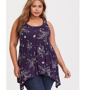 Torrid Size 1 Super Soft Scoop Neck Sharkbite Hem Tank